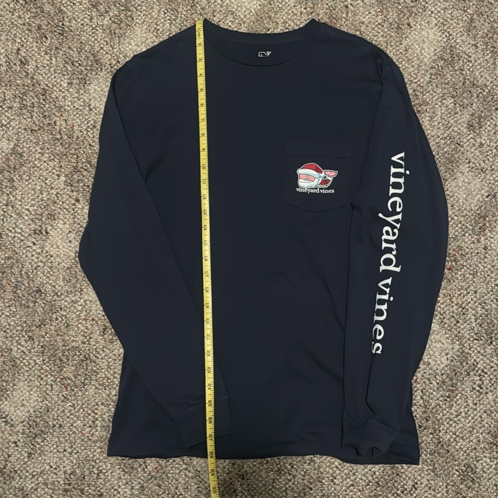Vineyard Vines Long Sleeve Christmas Graphic T-Shirt (Navy)